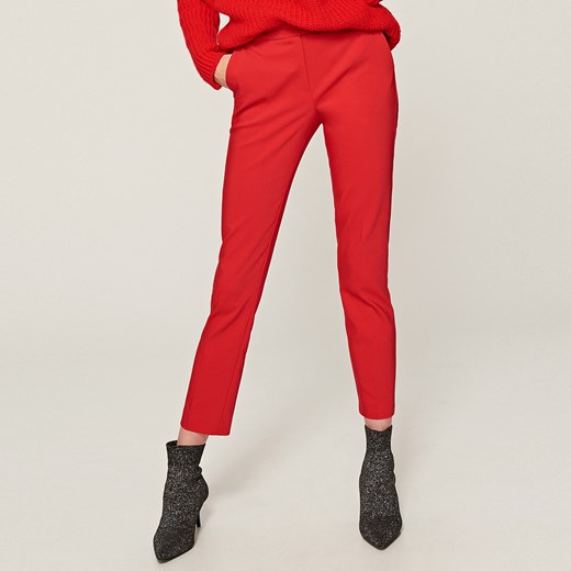 Reserved - Dopasowane spodnie - Czerwony Reserved pomaranczowy 34 