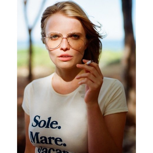 T-shirt Sole Mare Vacanze Drivemebikini brazowy S showroom.pl