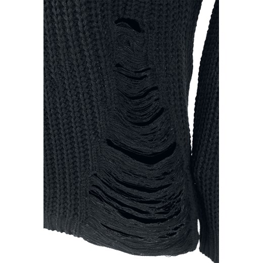 Black Premium by EMP - Destroyed Sweater - Sweter - czarny