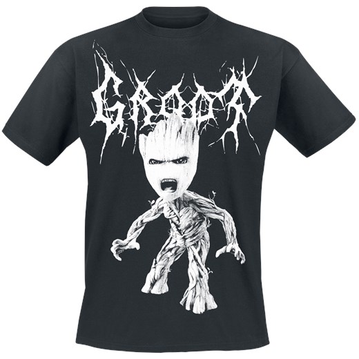 Guardians Of The Galaxy - 2 - Black Metal Groot - T-Shirt - czarny