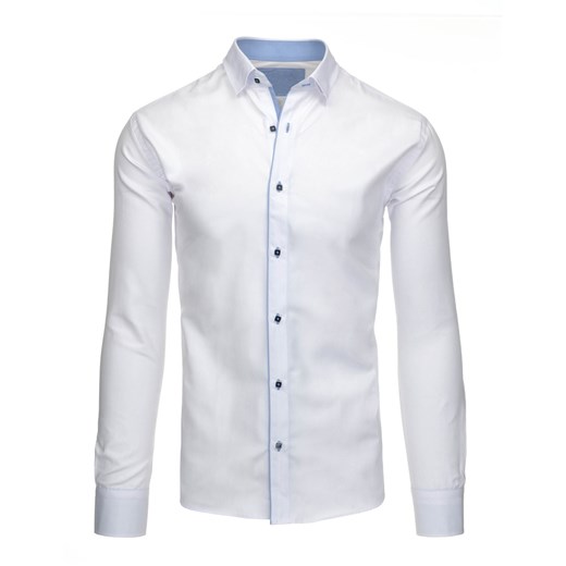 Elegancka koszula męska biała z długim rękawem (dx1384)  Dstreet XXL 