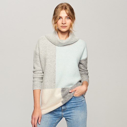 Reserved - Sweter z golfem - Wielobarwn Reserved zielony M 