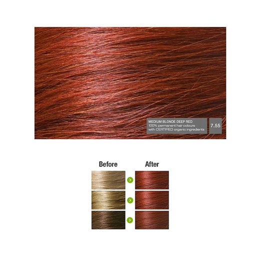 Naturigin Farba do włosów Medium Blond Deep Red 7.55 brazowy Naturigin  EcoAndWell.pl