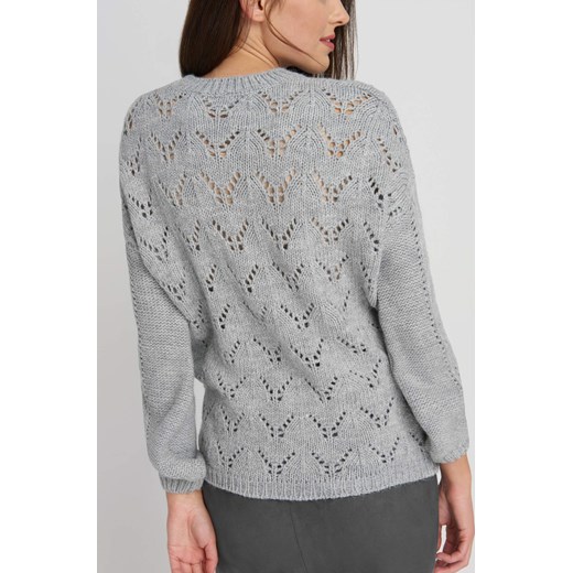 Ażurowy sweter oversize ORSAY szary XL orsay.com