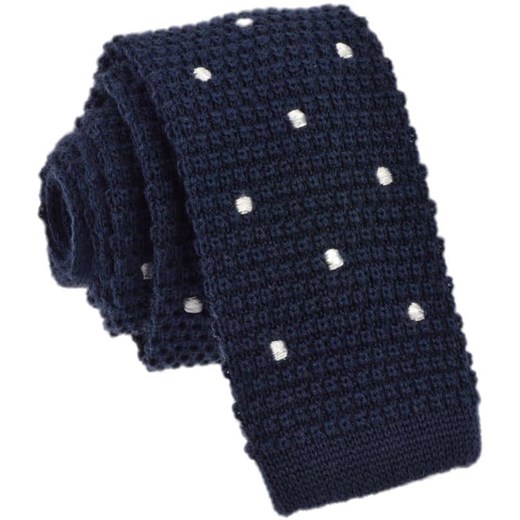 Krawat knit w grochy (granat)