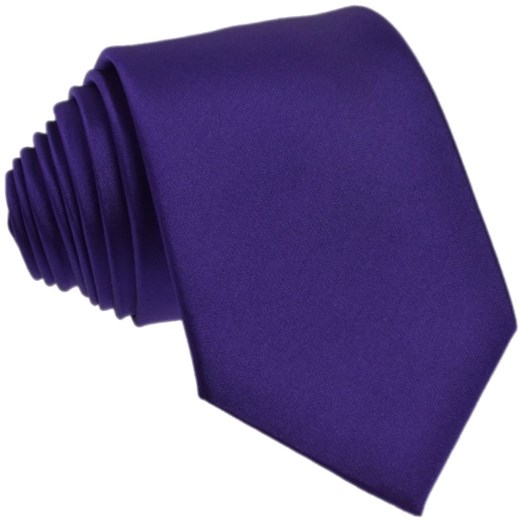 Krawat jedwabny  - jednolity fiolet