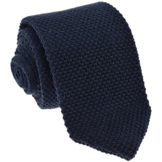 Krawat knit jednolity granatowy (2)