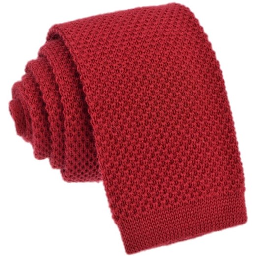 Krawat knit jednolity czerwony