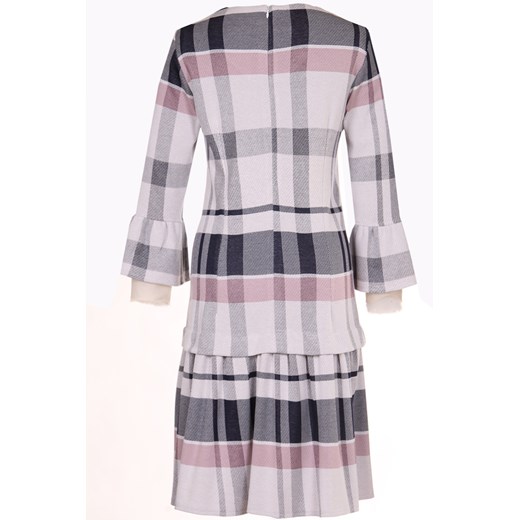 FART Sukienka M485 szary jasny + różowy jasny Fart 44 fokusfashion.com