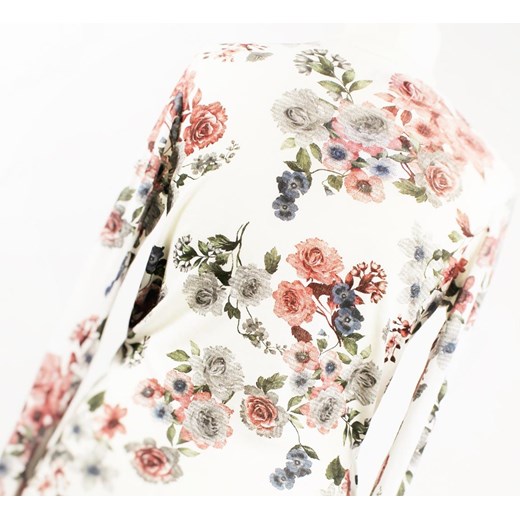 Elegancka bluzka w kwiaty, włoski producent  bialy uniwersalny Saltofikacz