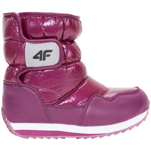 Buty zimowe dla małych dziewczynek JOBDW107Z - bordowy fioletowy 4f Junior  4F
