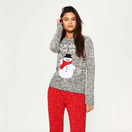 House - Sweter z motywem świątecznym - Szary  House XS 