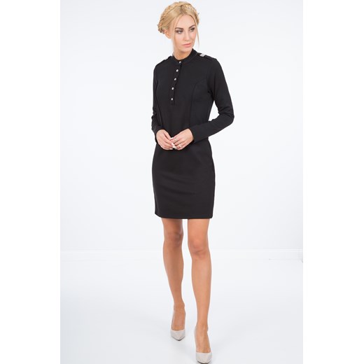 Czarna Sukienka Oficerka 1135 fasardi M fasardi.com promocja