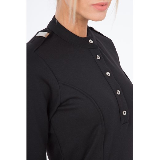 Czarna Sukienka Oficerka 1135 fasardi L promocyjna cena fasardi.com