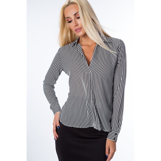 Koszula w paski czarno-białe MP28456 fasardi XL fasardi.com