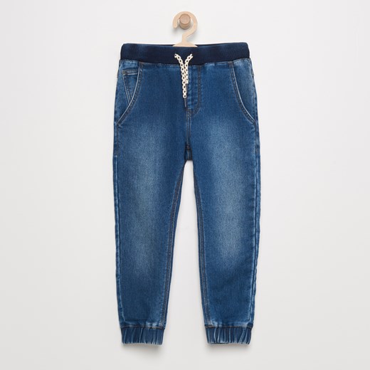 Reserved - Spodnie jogger z jeansu - Niebieski Reserved niebieski 122 