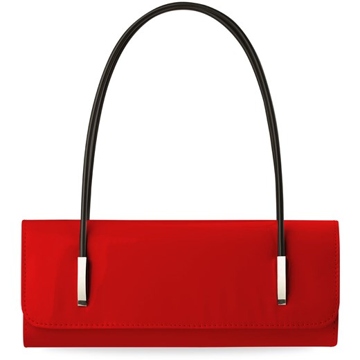 Mała torebka damska kopertówka lakierowana - czerwona
