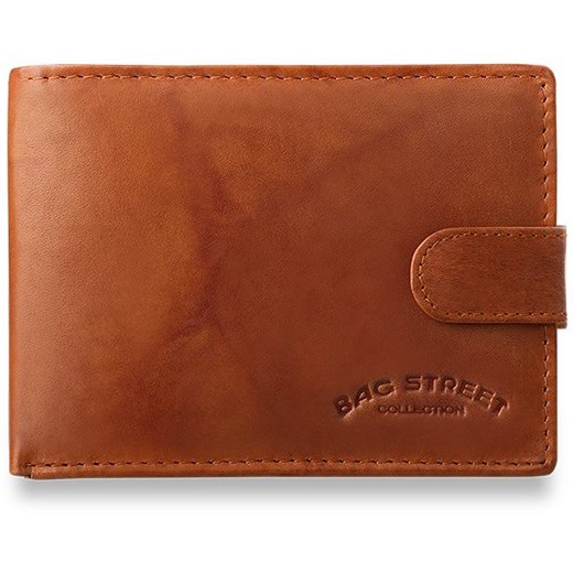 Poziomy męski portfel bag street-skóra - rdzawy