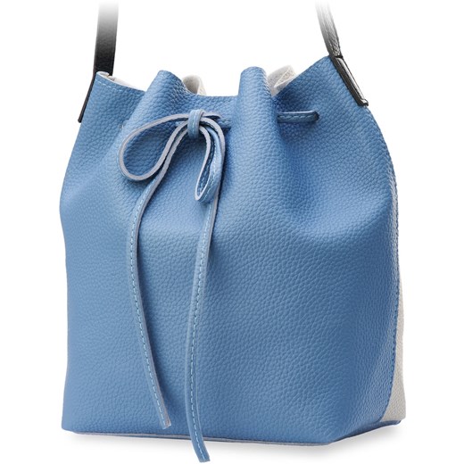 Torebka damska sakwa worek shopper bag 2w1 - brązowy  niebieski  world-style.pl