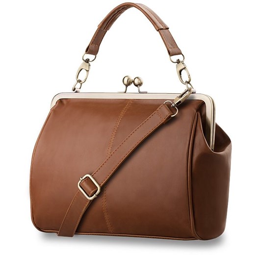 Torebka retro zamykana na bigiel- must have - kremowy