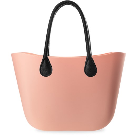 Duża silikonowa torebka damska gumowa torba stylowy shopper jelly bag - pudrowy róż