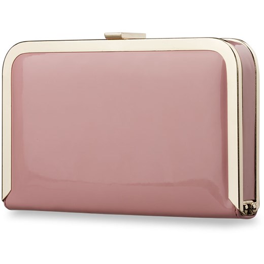 Sztywna torebka kopertówka lakierowana puzderko - jasny różowy