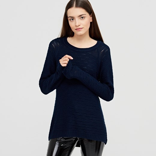 Cropp - Gładki sweter basic - Granatowy  Cropp L 