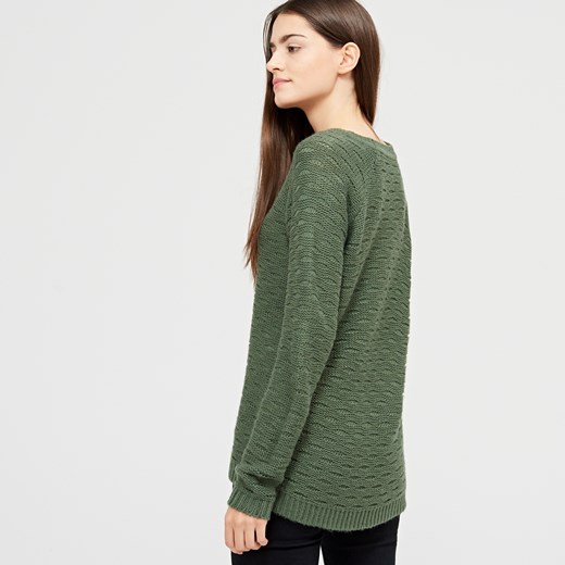 Cropp - Gładki sweter basic - Zielony Cropp  XS 