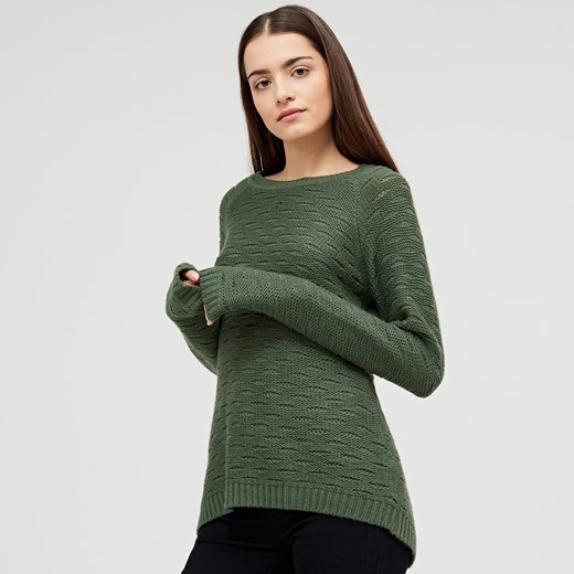 Cropp - Gładki sweter basic - Zielony Cropp  XL 