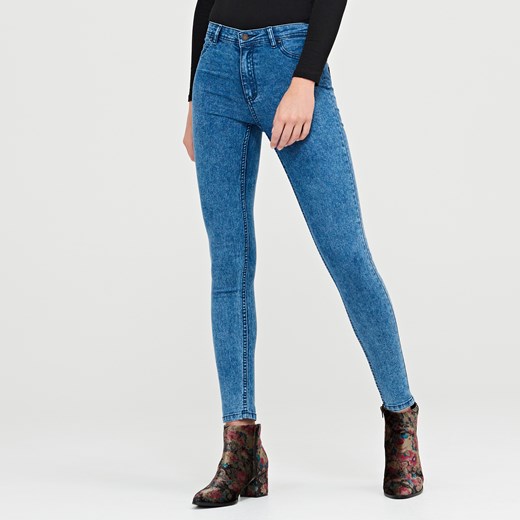 Cropp - Jeansy skinny - Niebieski