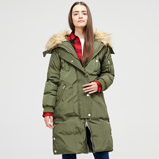 Cropp - Sportowy płaszcz z ociepleniem - Zielony Cropp  S 