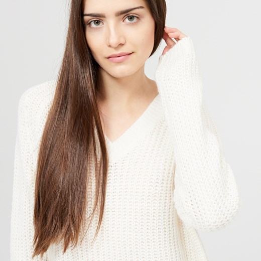 Cropp - Sweter oversize - Kremowy  Cropp S 