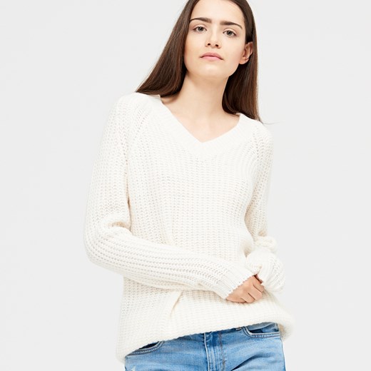Cropp - Sweter oversize - Kremowy  Cropp M 
