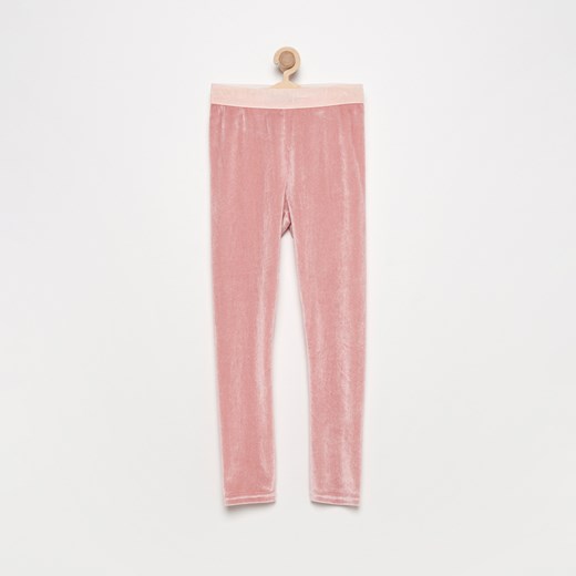 Reserved - Welurowe spodnie - Różowy bezowy Reserved 110 