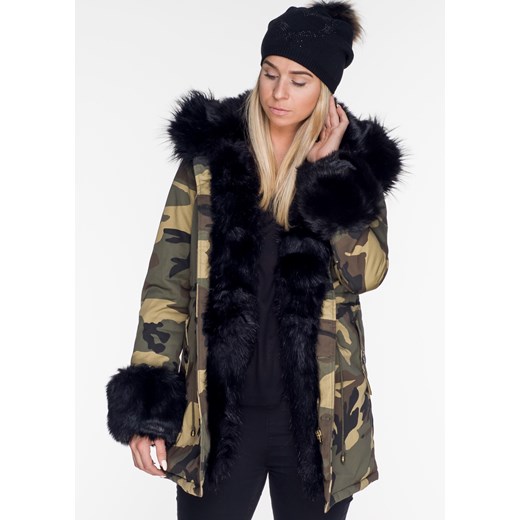 Parka PREMIUM MORO stylowe rękawy BLACK FUR  czarny M Lagattini.pl