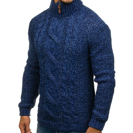 Sweter męski we wzory niebieski Denley 332 Denley.pl  XL okazja Denley 