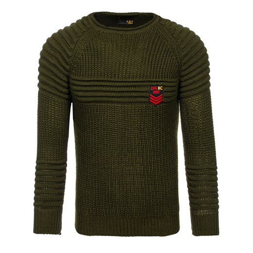 Sweter męski we wzory zielony Denley 1076  Denley.pl M wyprzedaż Denley 