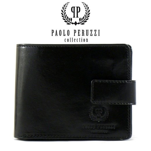 Czarny Ekskluzywny portfel męski Paolo Peruzzi