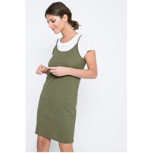 Sukienka zielona Vero Moda biznesowa bez wzorów mini 
