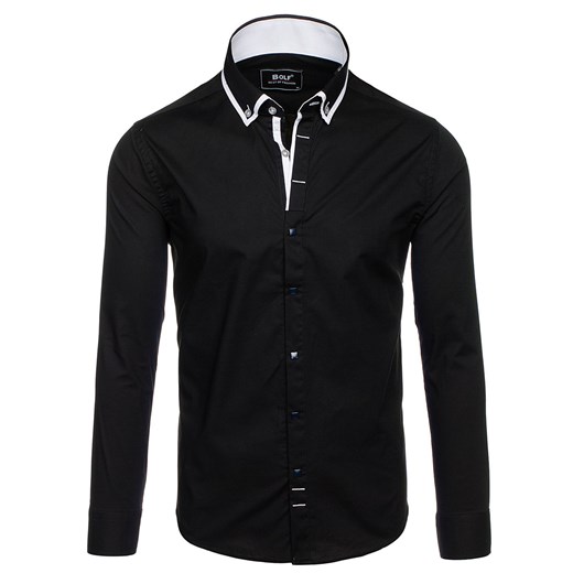 Koszula męska elegancka z długim rękawem czarna Bolf 7713 Denley.pl  L promocyjna cena Denley 