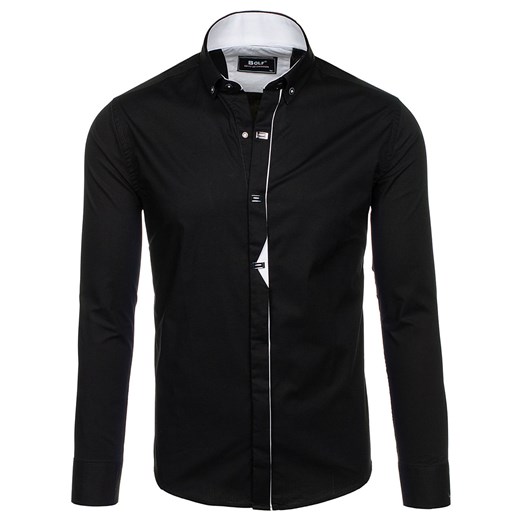 Koszula męska elegancka z długim rękawem czarna Bolf 7711 Denley.pl  M Denley okazja 