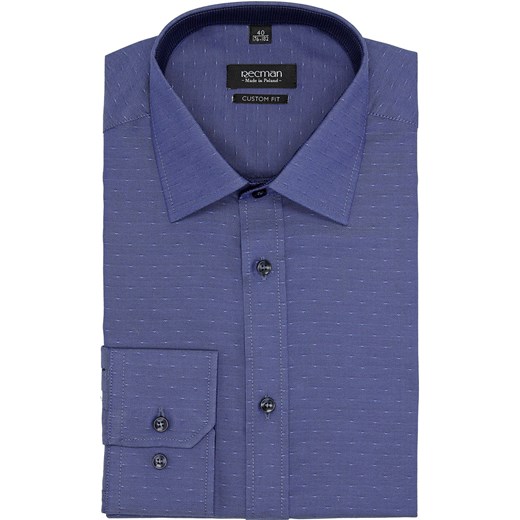 koszula bexley 2578 długi rękaw custom fit fiolet Recman niebieski 41/188-194 