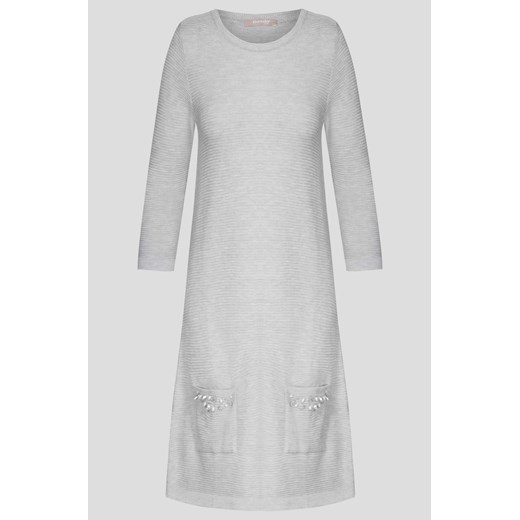 Sukienka swetrowa z kieszeniami szary ORSAY L orsay.com