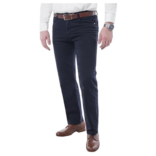 Spodnie męskie chinosy - TC011 - granatowe Risardi czarny L 