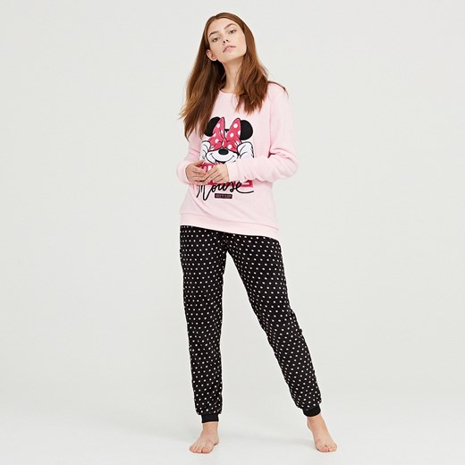 Cropp - Dwuczęściowa piżama minnie mouse - Różowy Cropp czarny S 