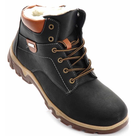 Buty męskie z ocieplaczem CZARNE /C7-3 Ae1122 592/