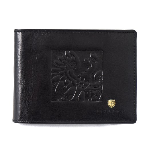 Czarny męski portfel skórzany Peterson 304-02-2-1-1