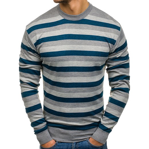 Sweter męski we wzory multikolor Denley 01C Denley.pl  XL Denley promocyjna cena 