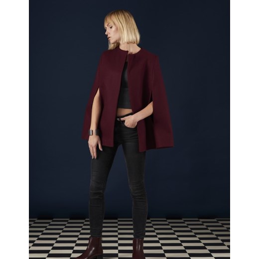 Poncho wełniane Gosia Strojek czarny 44 showroom.pl okazyjna cena