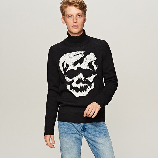Reserved - Sweter z czaszką - Czarny